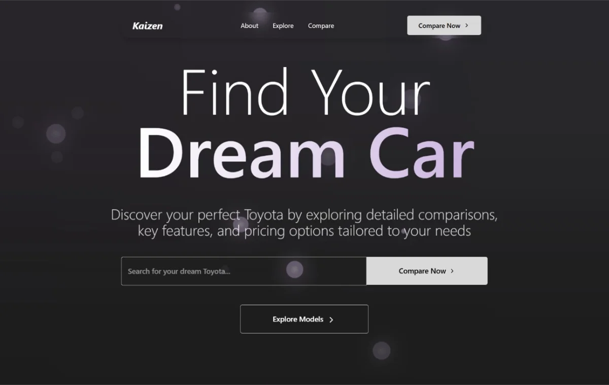 Kaizen's landing page